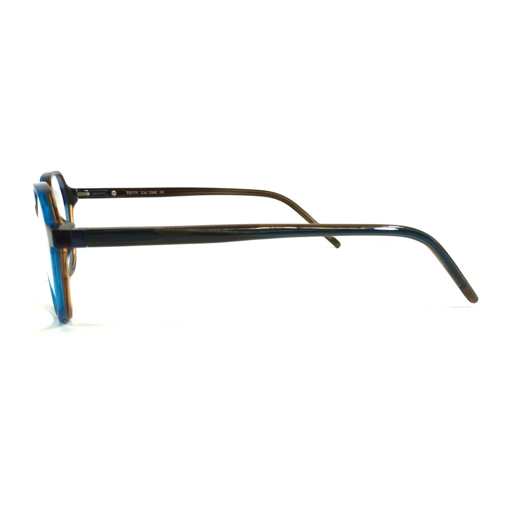 Tom Davies Eyeglasses Frames TD779 Col. 2260 Clear Blue on Brown 49-17-145